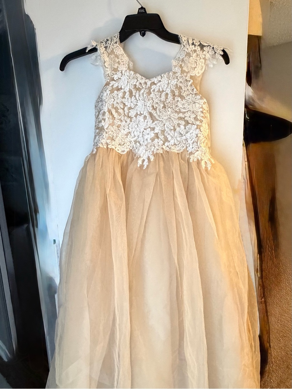 JJs House Cream Lace Bodice Tulle Gown for Girls